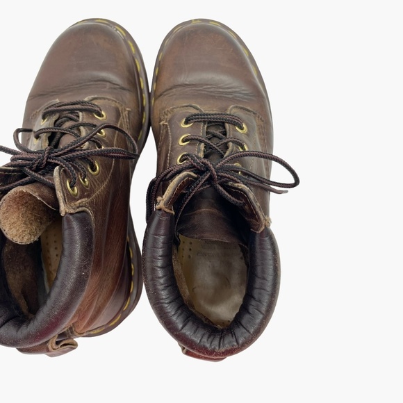 Doc Marten Vintage Made in England Brown Cushion Collar Combat‎ Boots - Picture 9 of 12